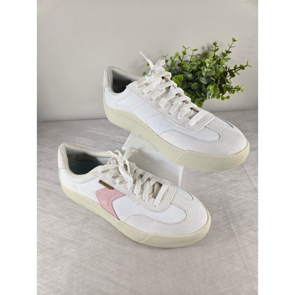 Dr. Scholls Time Off Win White Pink Platform Sneakers Womens 9M Low Top Lace Up